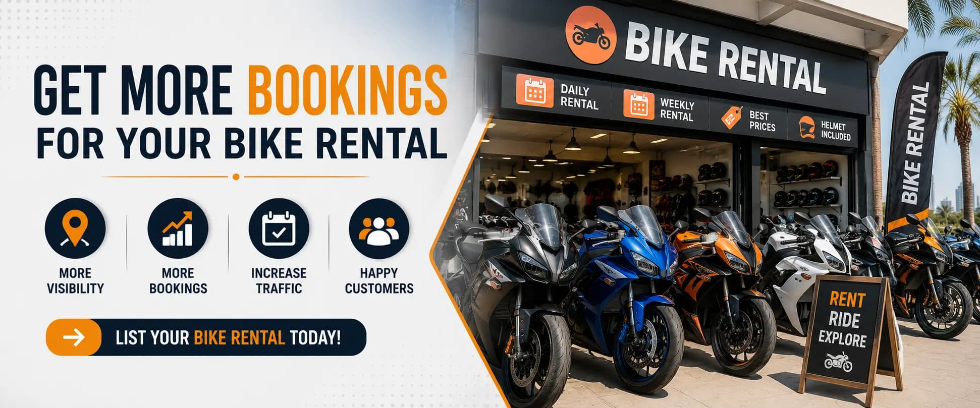 Get More Bookings for Your Bike Rental in Dubai. Drive More Customers